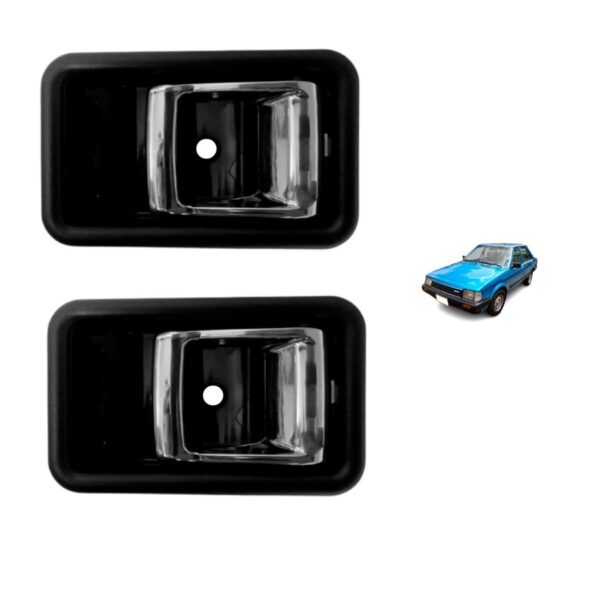 Manija Interior Mazda 323 Derecho/Izquierdo Negro Gancho Cromado Plástico Kit x 2