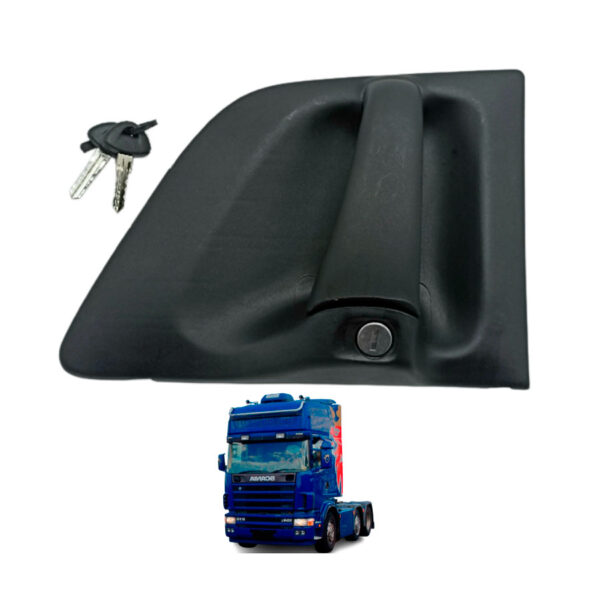 Manija Exterior Scania P G R T Series Delantera Izquierda Negra Con Cilindro y Llaves