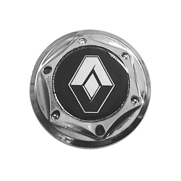 Tapa Rin Firenze Resina Renault Logo Plata Fondo Negro 55mm
