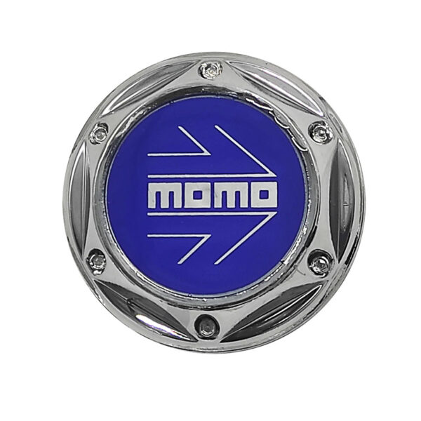 Tapa Rin Firenze Resina Momo Letra Plata Fondo Azul 55mm