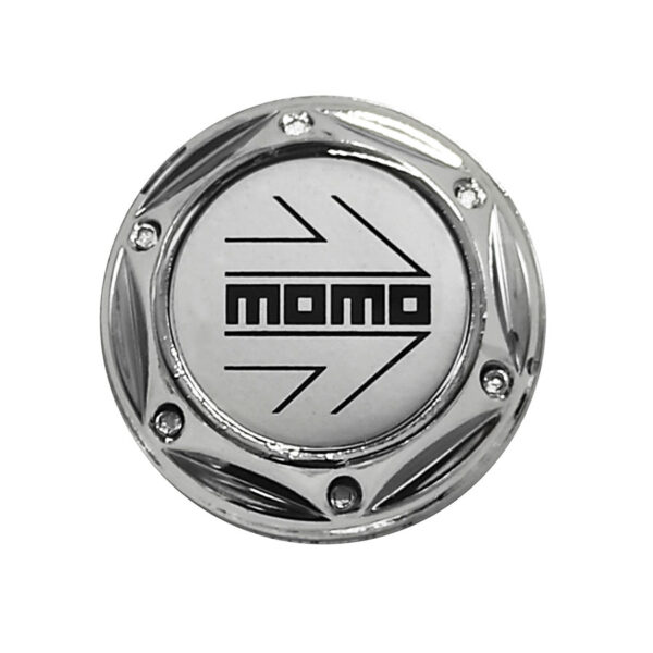 Tapa Rin Firenze Resina Momo Letra Negra Fondo Plata 55mm