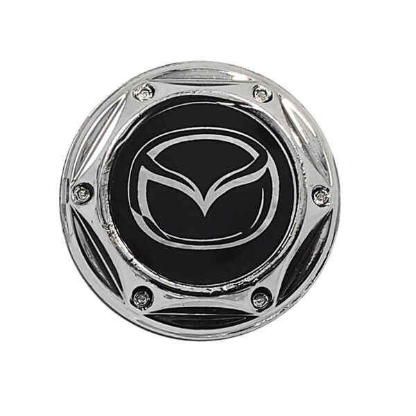 Tapa Rin Firenze Resina Mazda Logo Plata Fondo Negro 55mm