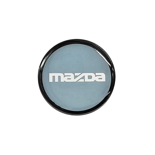Tapa Rin Resina Mazda Letra Plata Fondo Gris 50mm
