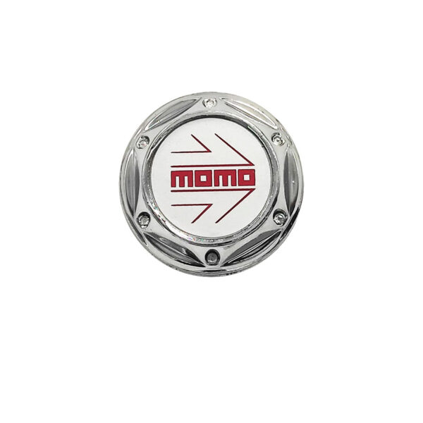 Tapa Rin Firenze Resina Momo Letra Roja Fondo Plata 55mm
