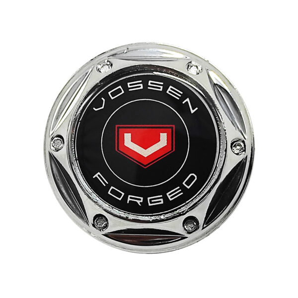 Tapa Rin Firenze Resina Vossen Forged Letra Reflectiva Rojo Fondo Negro 50mm
