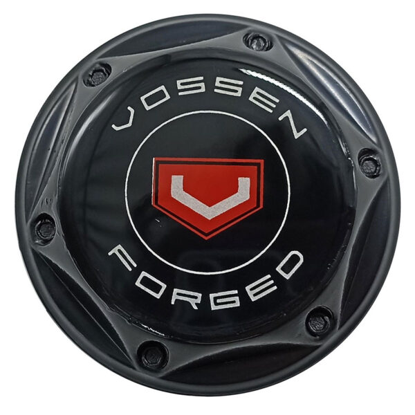 Tapa Rin Firenze Negra Resina Vossen Forged Letra Reflectiva Rojo Fondo Negro 60mm