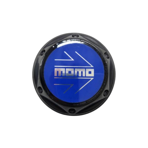 Tapa Rin Firenze Negra Resina Momo Letra Plata Fondo Azul 50mm