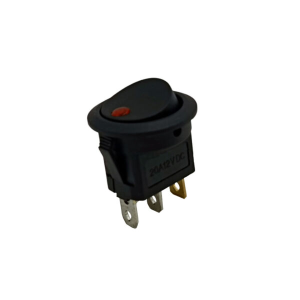 Switch Piloto Redondo Negro 3P Onoff Encauchetado Iluminado 12V Irs101E8C